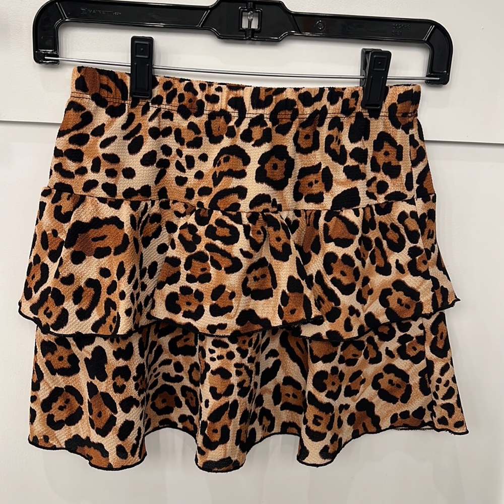 KatieJ NYC Leopard Print Ruffle Skirt - Girls XL